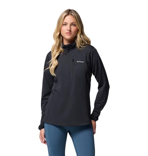 Columbia Womens Essential Hike Grid Fleece Half Zip, Black, X